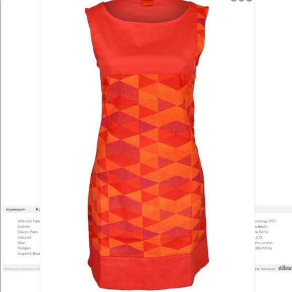 SKFK Skunkfunk ethical fair trade orange red dress - Picture 2 of 7